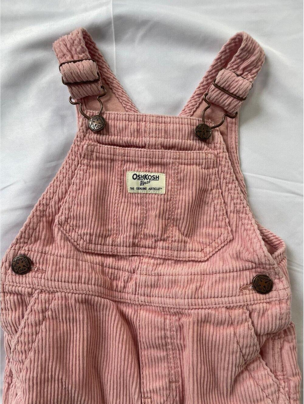 OshKosh B’gosh Pink Corduroy Overalls 2T Toddler Girl - Picture 2 of 7
